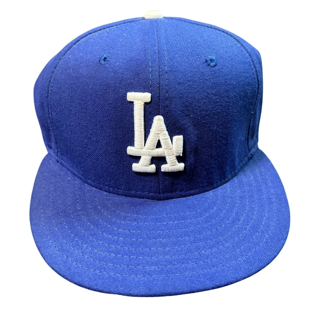 New Era Mens Polyester LA Dodgers 59FIFTY Fitted Hat 6 7/8 Blue